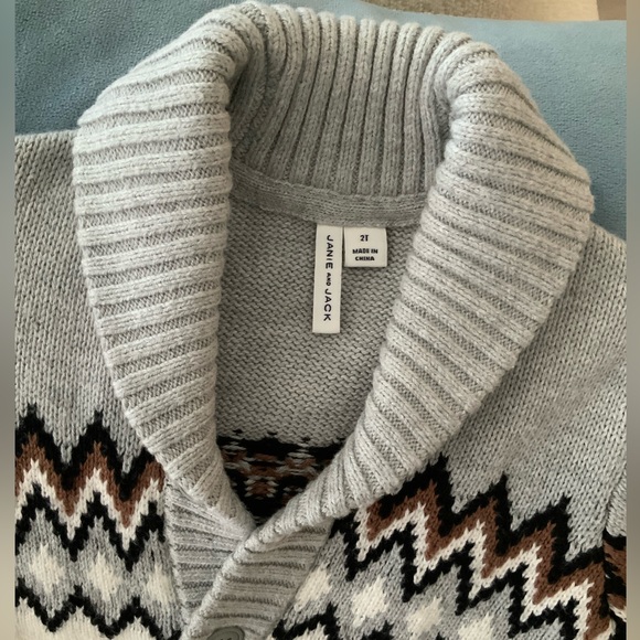 2T boy Janie & Jack Fair Isle cardigan sweater - Picture 3 of 4